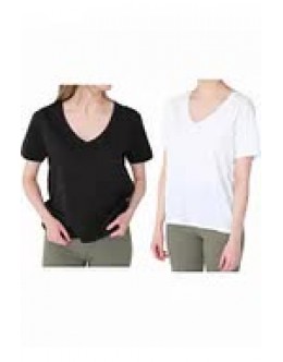 V Yaka Büyük Beden Tişört 2'li